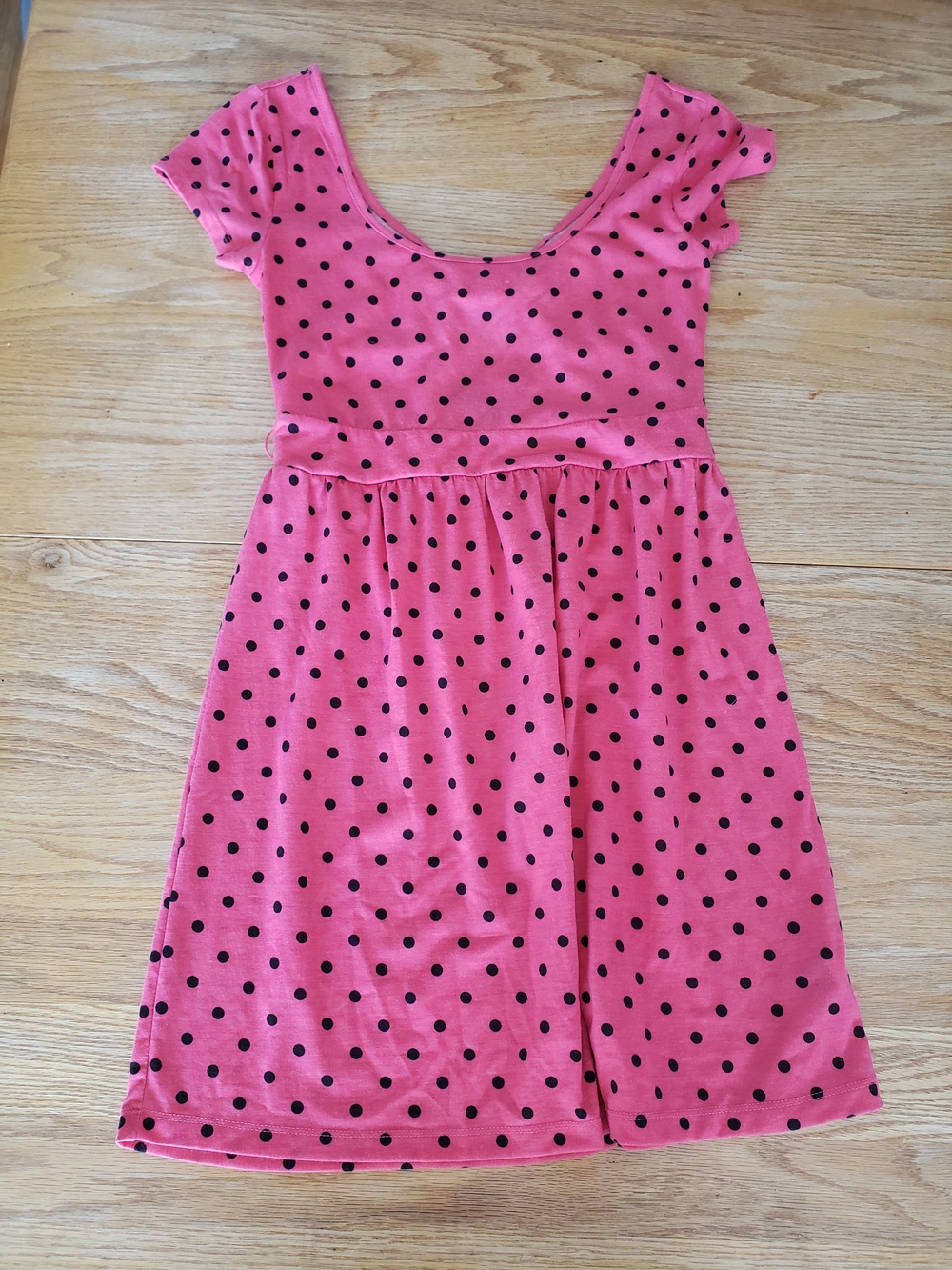 Self Esteem Pink Dress with Black Polka Dots